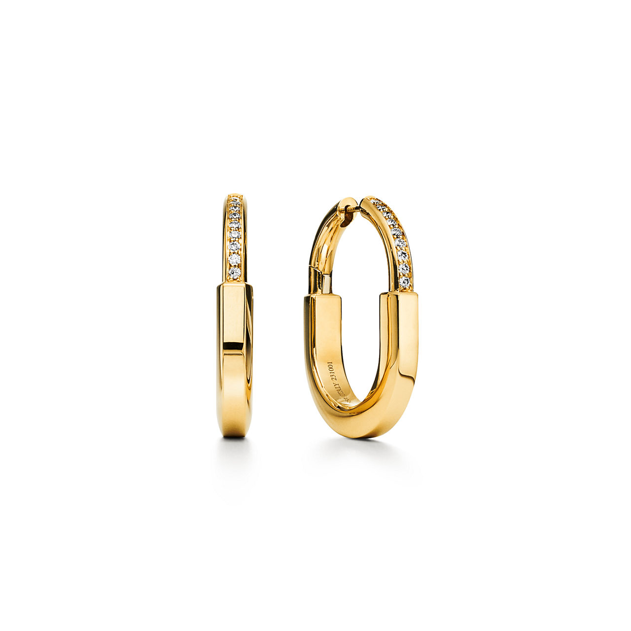 Tiffany Lock:Earrings in Yellow Gold with Diamonds, Medium image number 0