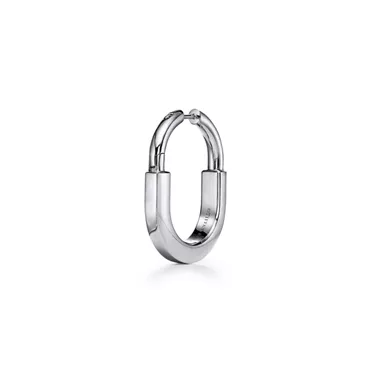 Tiffany Lock:Earrings in White Gold with Diamonds, Medium, 2