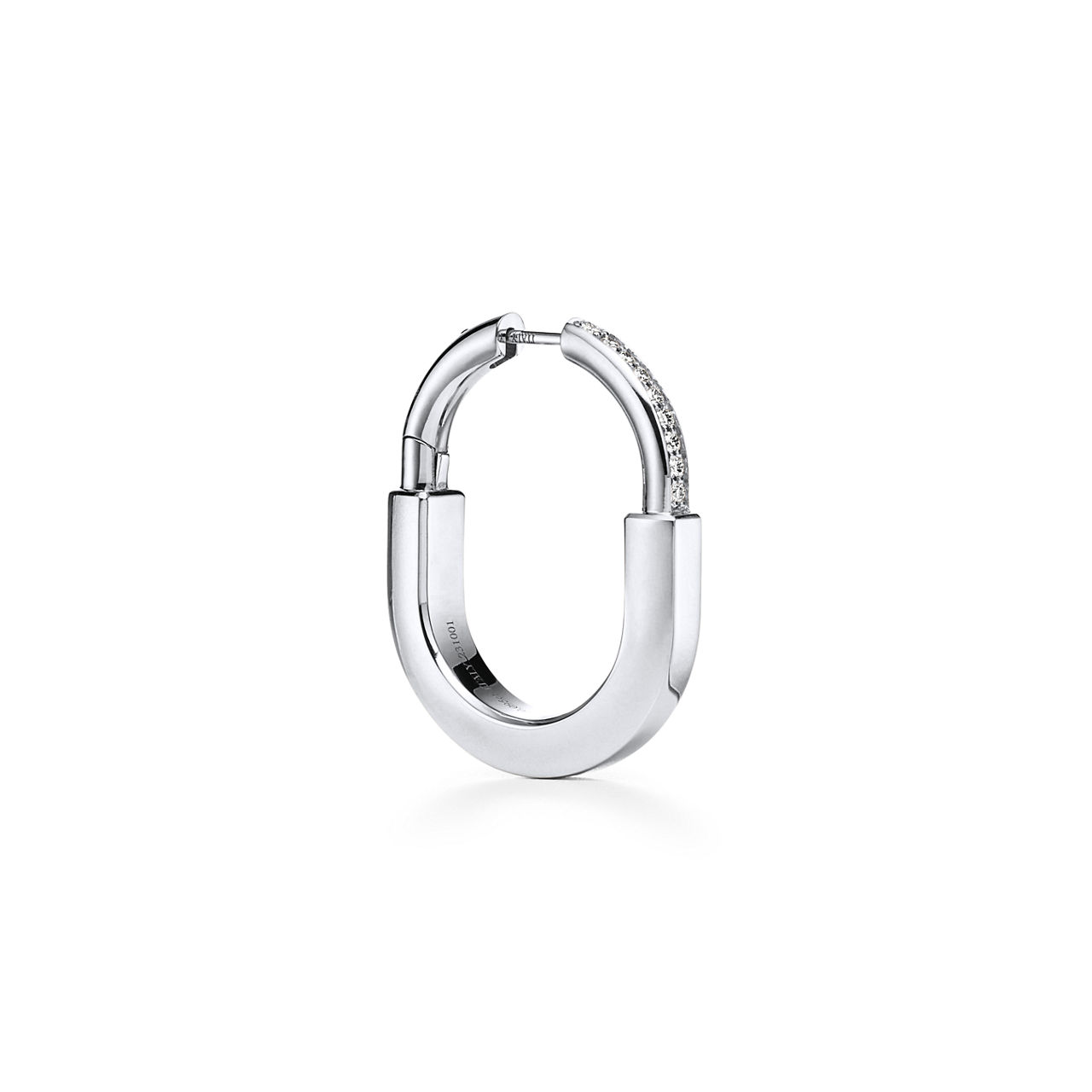 Tiffany Lock:Earrings in White Gold with Diamonds, Medium image number 3