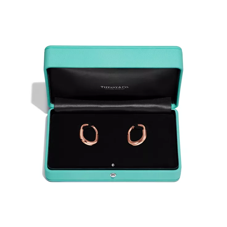 Tiffany Lock:Earrings in Rose Gold, Medium, 4