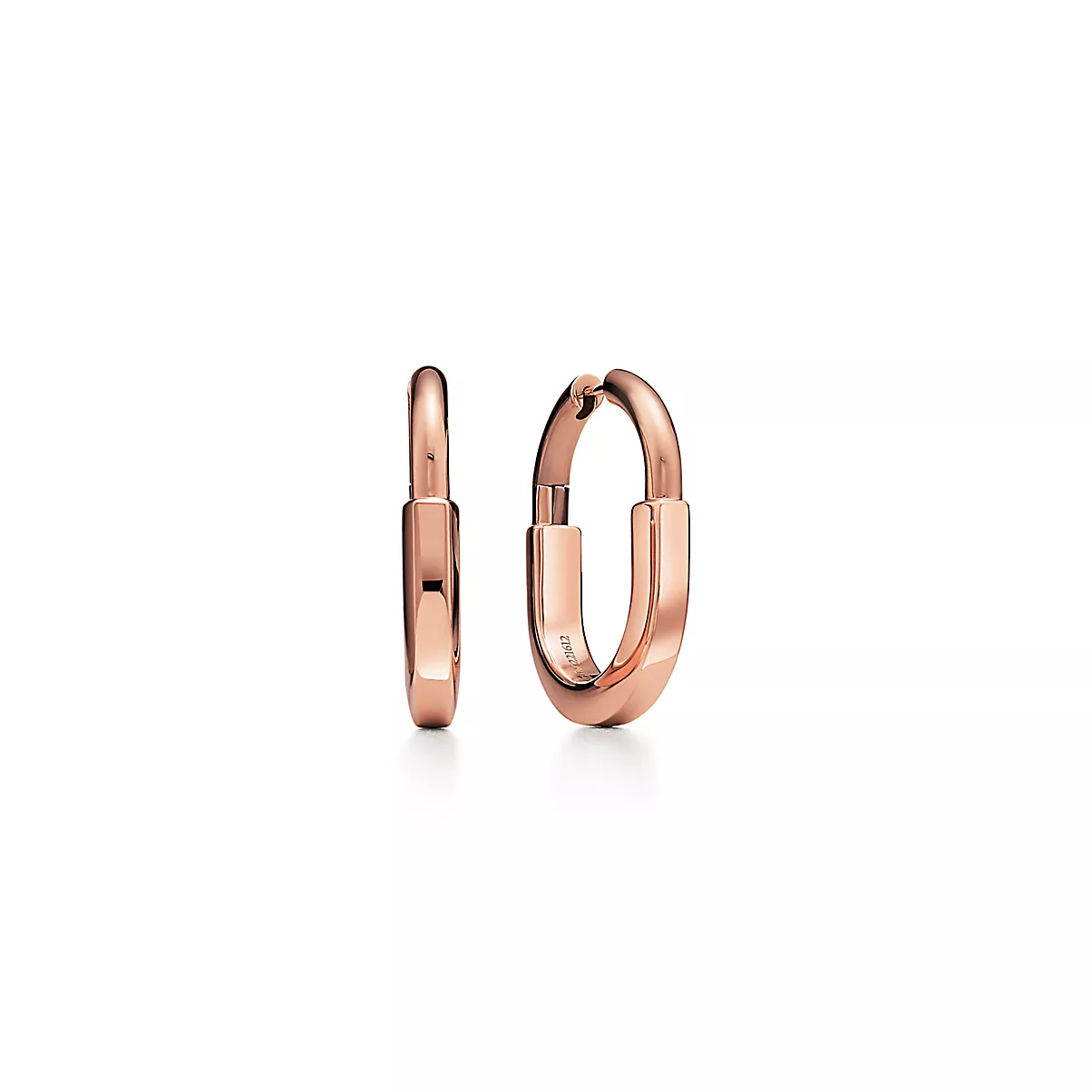 Tiffany Lock Earrings 18K 로즈 골드 No Gemstone One Scale