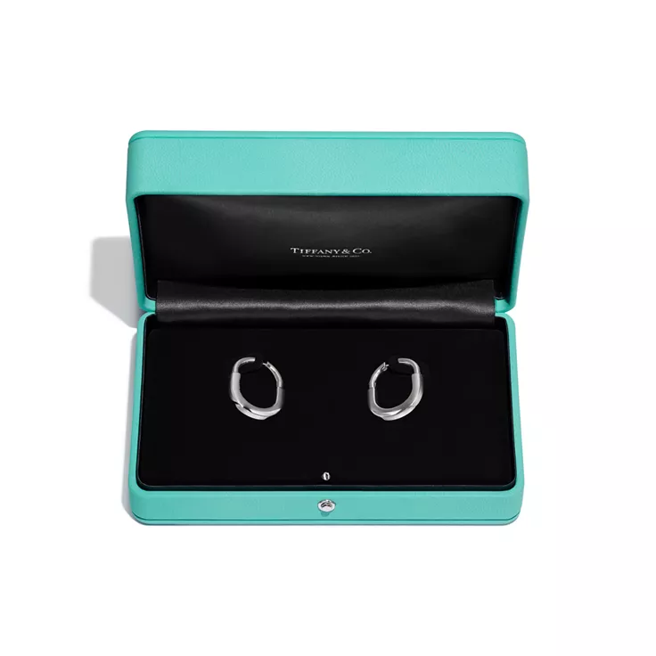 Tiffany Lock:Earrings in White Gold, Medium, 4