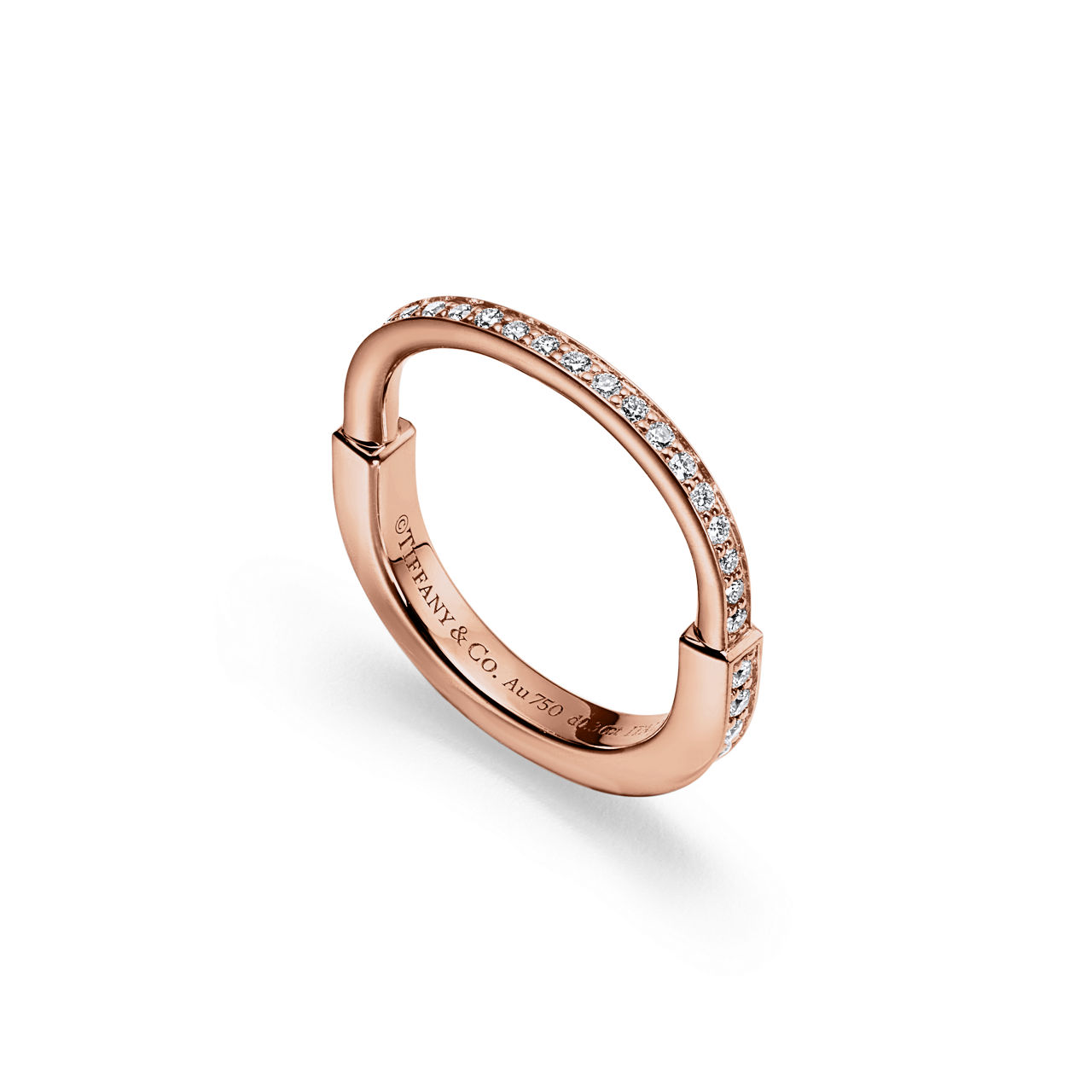 Tiffany Lock:Ring in Rose Gold with Pavé Diamonds image number 3