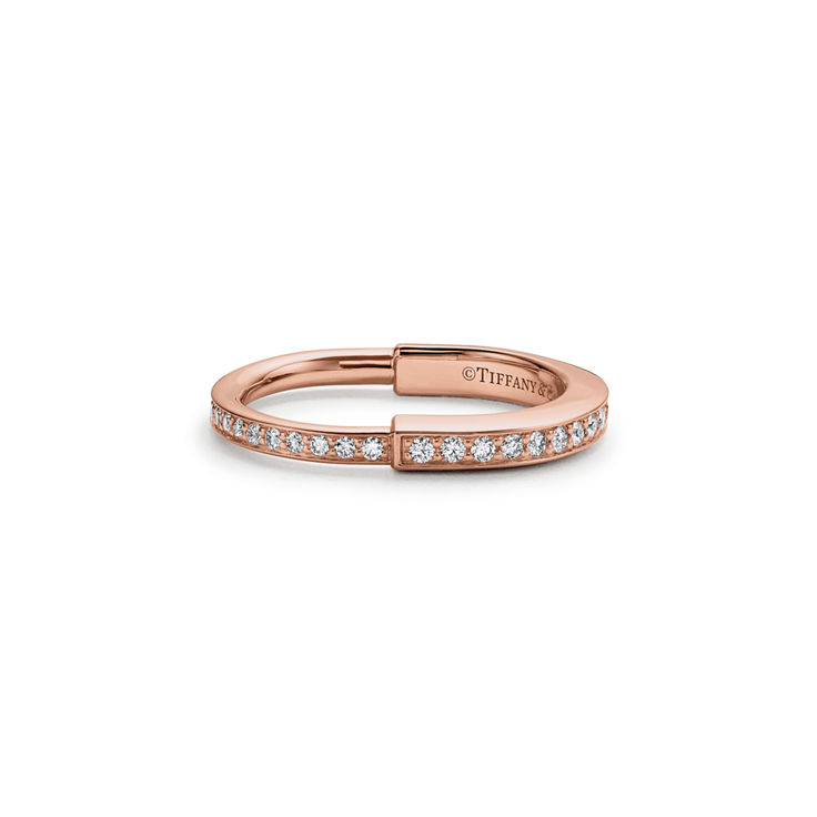 Tiffany Lock:Ring in Rose Gold with Pavé Diamonds image number 4