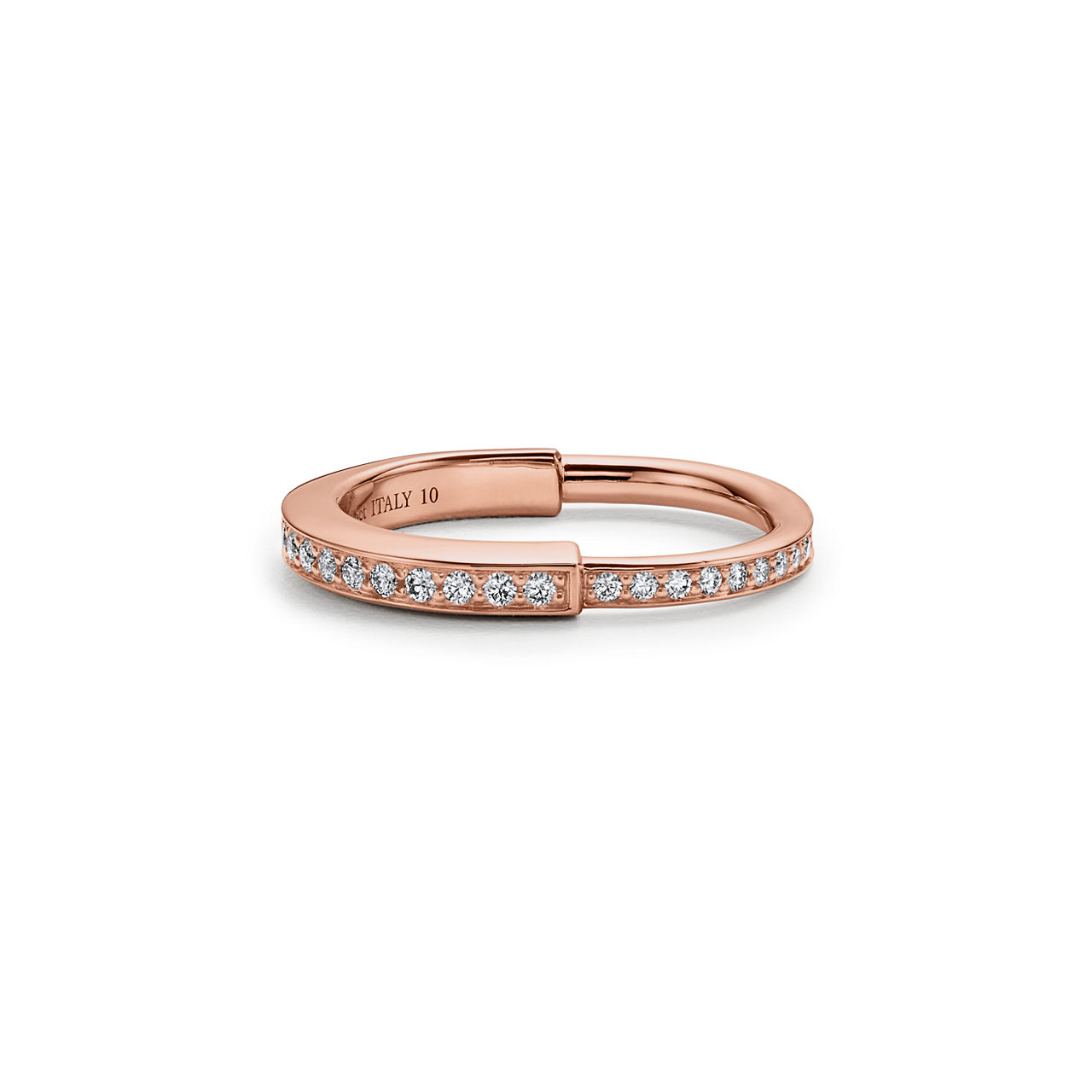 Tiffany Lock:Ring in Rose Gold with Pavé Diamonds image number 0