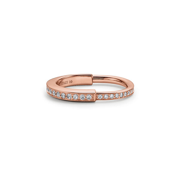 Tiffany Lock:Ring in Rose Gold with Pavé Diamonds