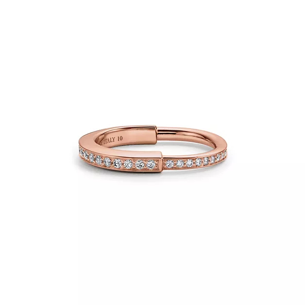 Tiffany Lock:Ring in Rose Gold with Pavé Diamonds image number 0
