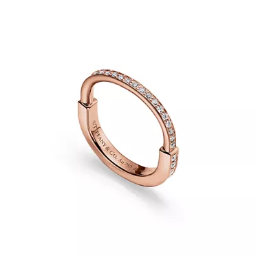 Tiffany Lock:Ring in Rose Gold with Pavé Diamonds, 3