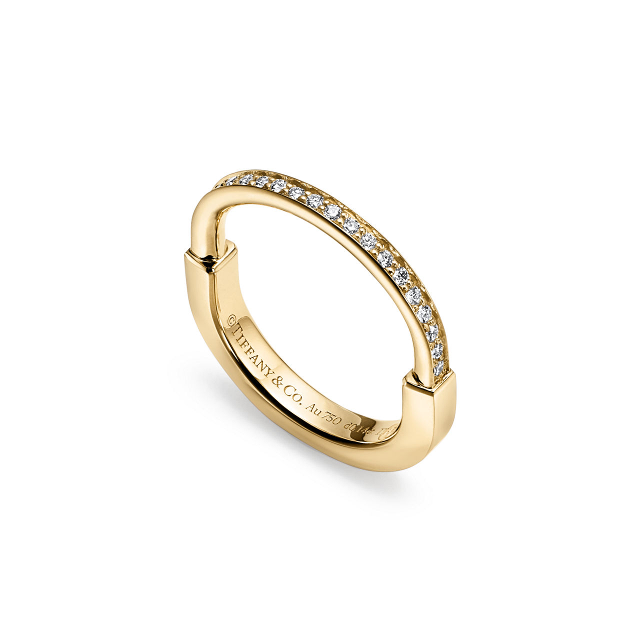 Tiffany Lock:Ring in Yellow Gold with Diamonds image number 3