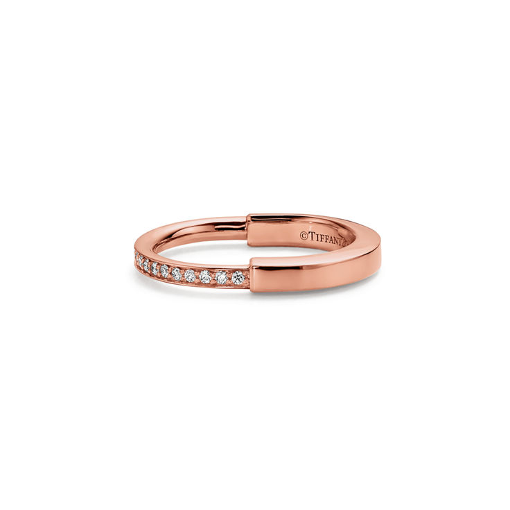 Tiffany Lock:Ring in Rose Gold with Diamonds image number 4