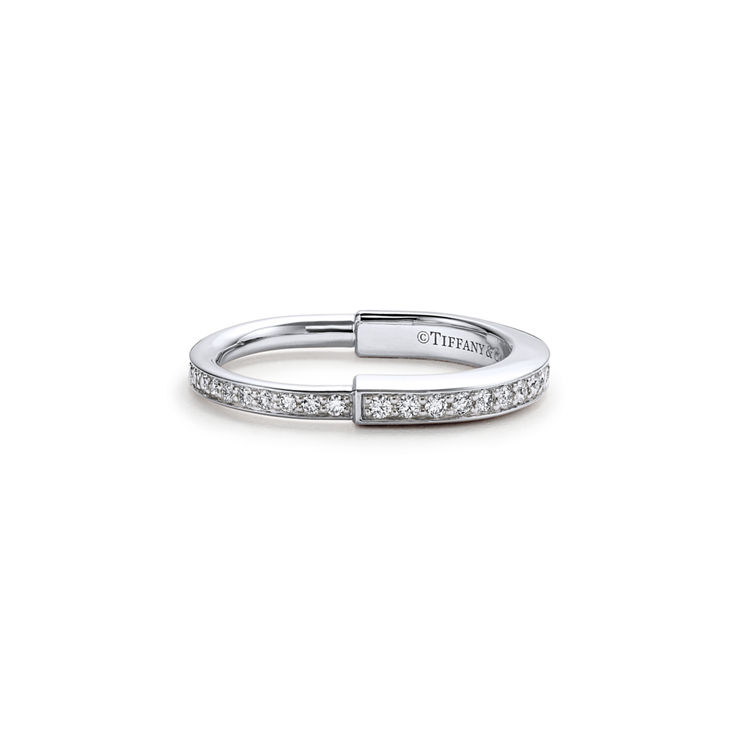 Tiffany Lock:Ring in White Gold with Pavé Diamonds image number 2