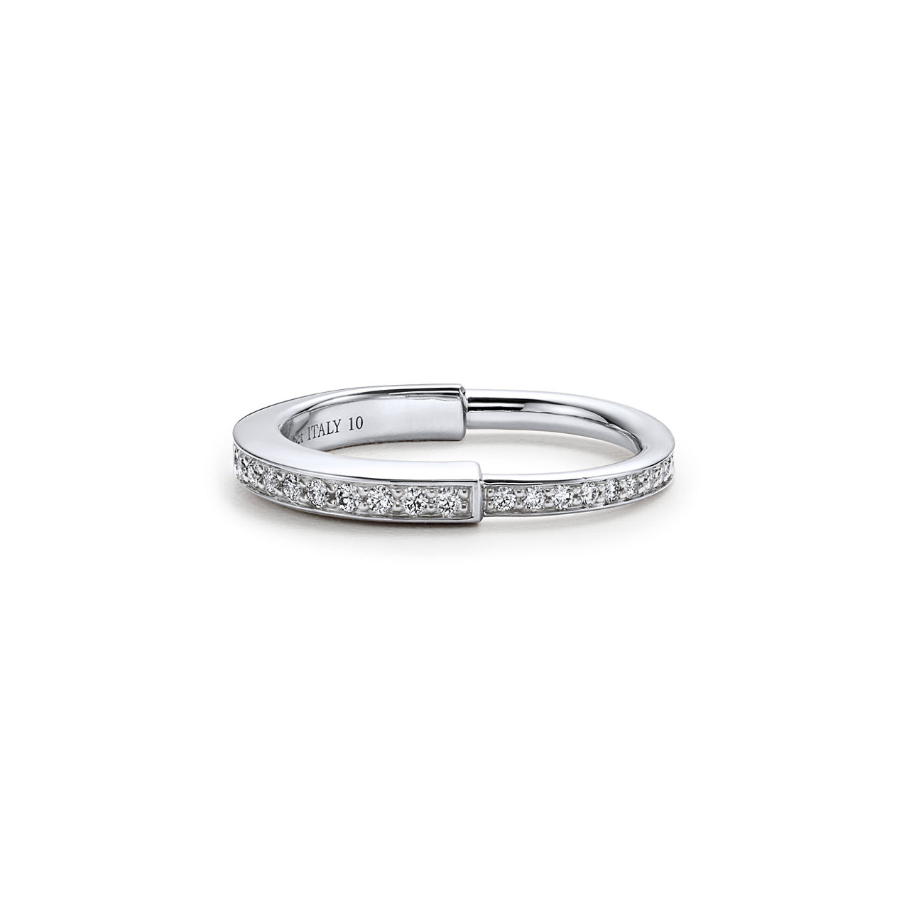 Tiffany Lock:Ring in White Gold with Pavé Diamonds image number 0