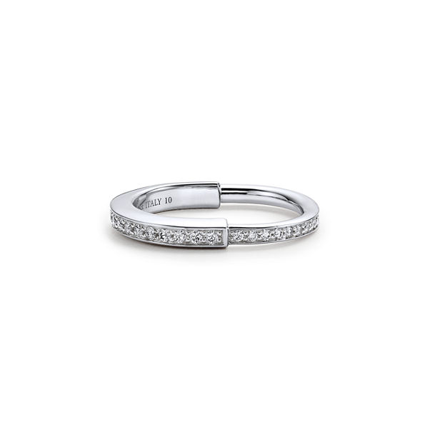 Tiffany Lock:Ring in White Gold with Pavé Diamonds