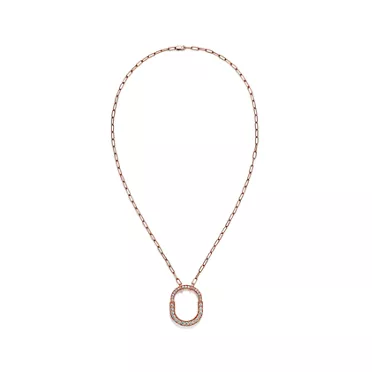 Tiffany Lock:Pendant in Rose Gold with Pavé Diamonds, Medium, 2