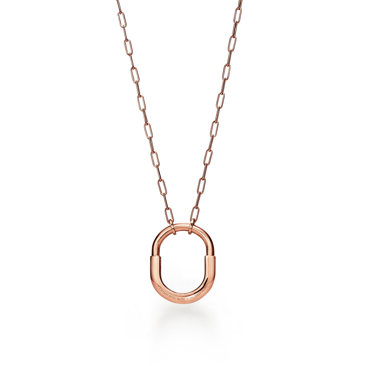 Tiffany Lock:Pendant in Rose Gold with Pavé Diamonds, Medium image number 3