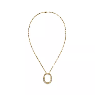 Tiffany Lock:Pendant in Yellow Gold with Pavé Diamonds, Medium, 2