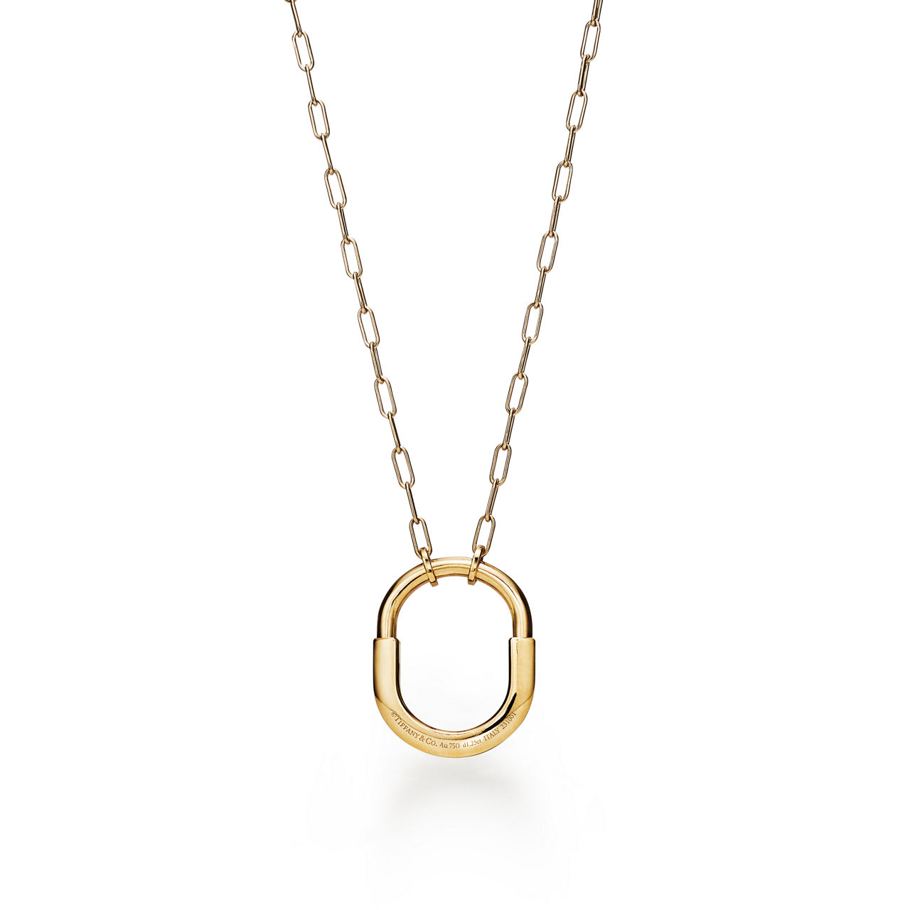 Tiffany Lock:Pendant in Yellow Gold with Pavé Diamonds, Medium image number 3