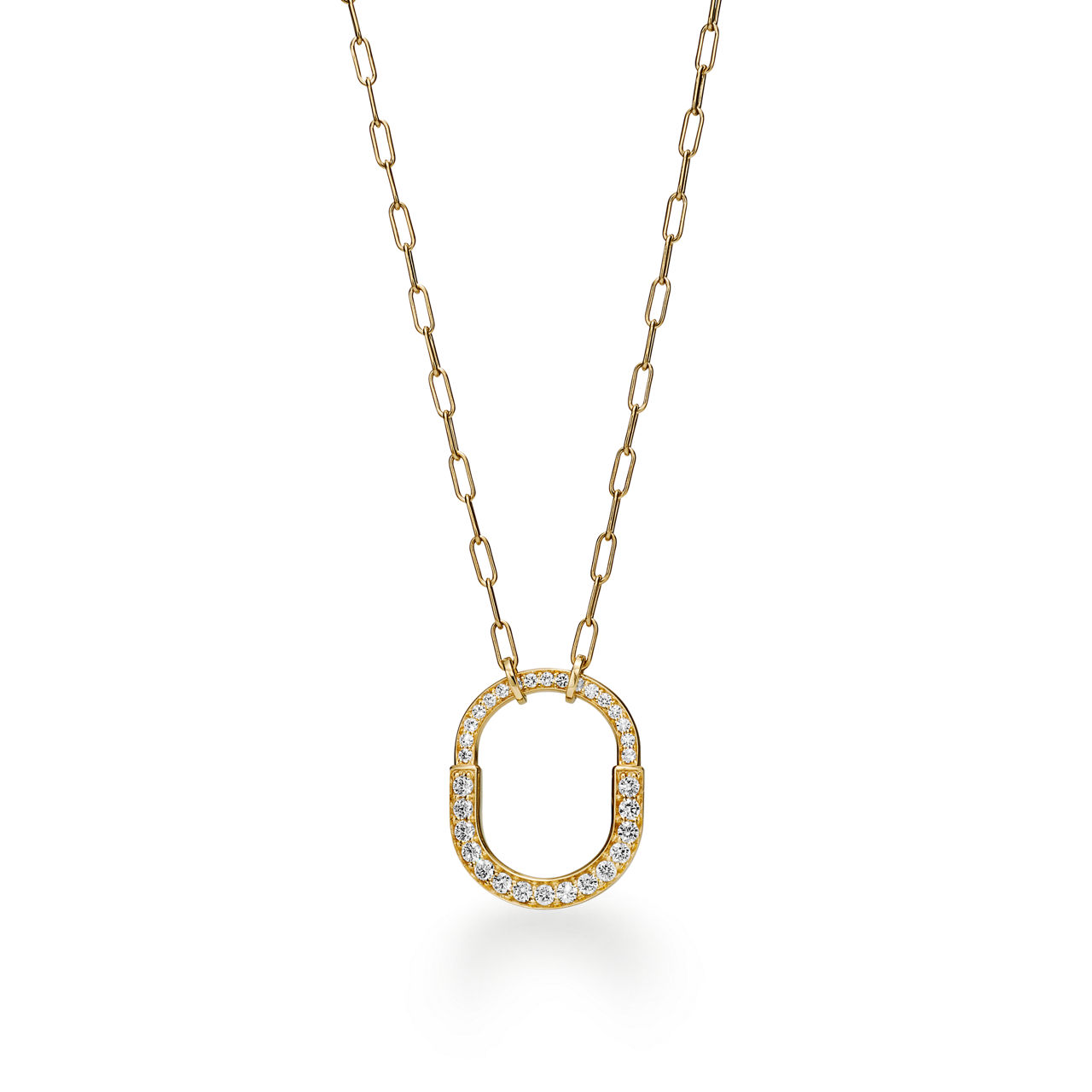 Tiffany Lock:Pendant in Yellow Gold with Pavé Diamonds, Medium image number 0