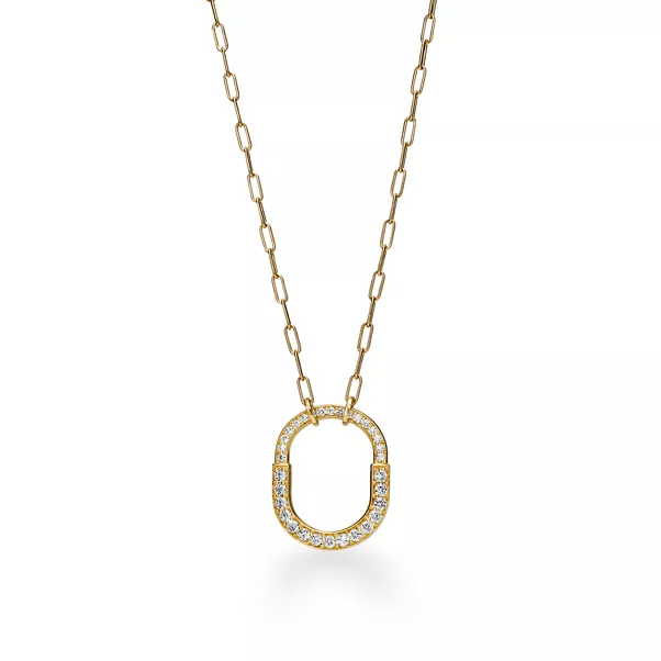 Anhänger in Gelbgold mit Pavé-Diamanten, Medium