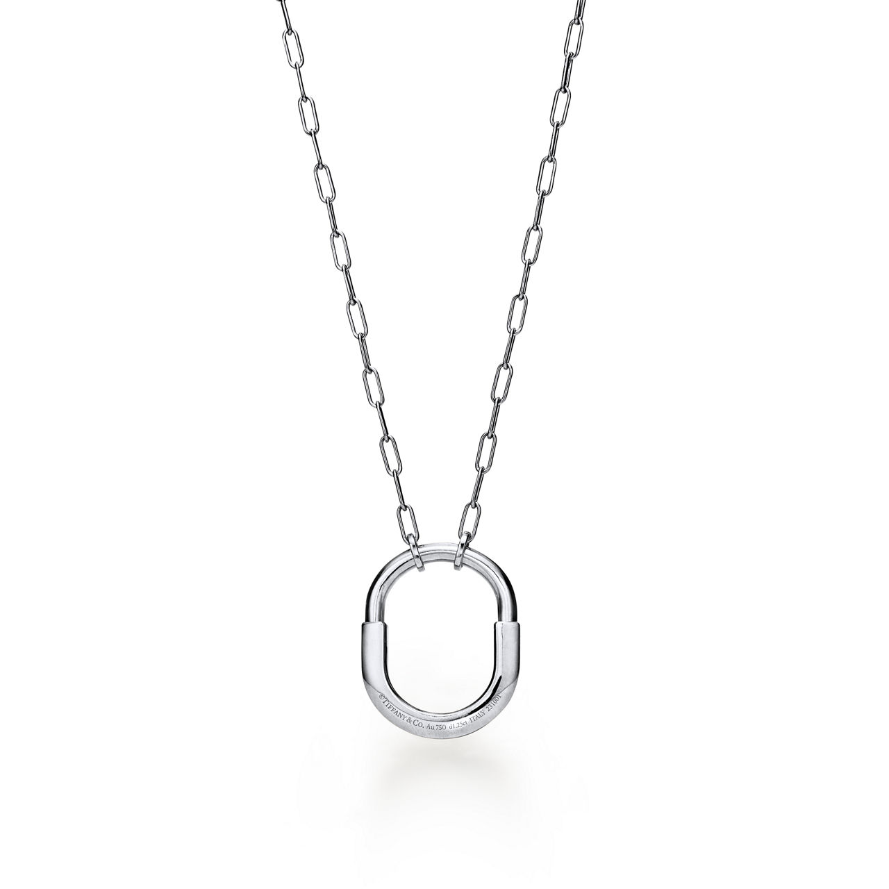 Tiffany Lock:Pendant in White Gold with Pavé Diamonds, Medium image number 3