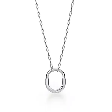 Collezione Lock by Tiffany:Pendente in oro bianco con pavé di diamanti, medio, 3