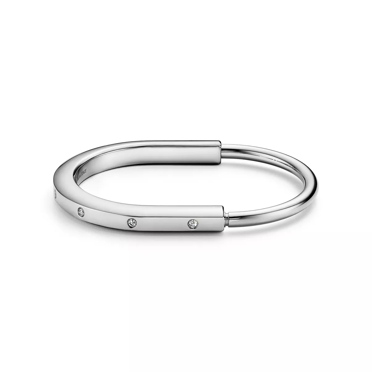 Armreif in Wei&szlig;gold mit Diamant-Akzenten