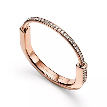Collezione Lock by Tiffany:Bracciale in oro rosa con diamanti pav&eacute; a tutto giro, 2