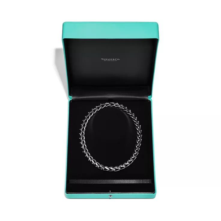 Tiffany Forge:Large Link Necklace in Blackened Sterling Silver, 6