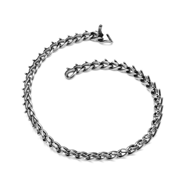 Tiffany Forge:Medium Link Necklace in Blackened Sterling Silver image number 5