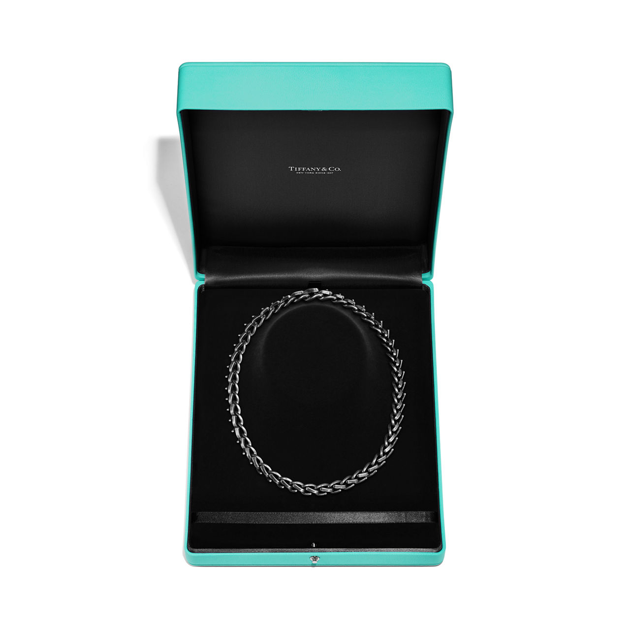 Tiffany Forge:Medium Link Necklace in Blackened Sterling Silver