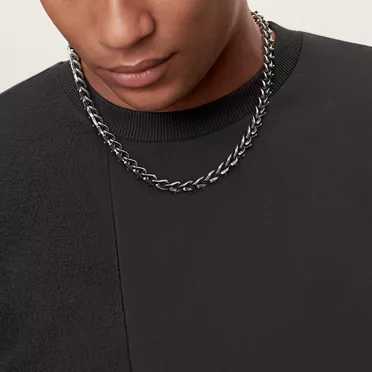 Tiffany Forge:Medium Link Necklace in Blackened Sterling Silver, 2