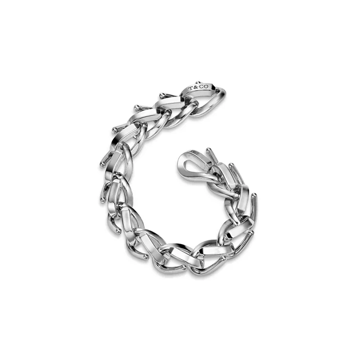 Collezione Tiffany Forge:Bracciale a maglie grandi in argento lucido, 4