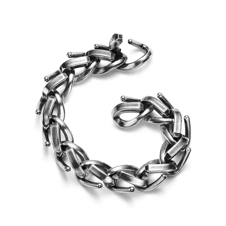 Collezione Tiffany Forge:Bracciale a maglie grandi in argento brunito, 4