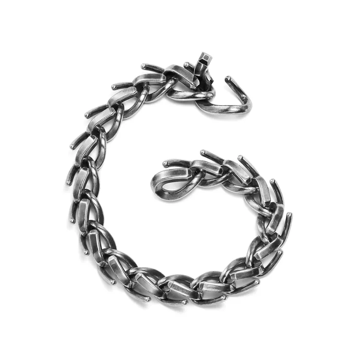 Tiffany Forge:Bracelet à maillons taille Medium en argent 925 millièmes noirci, 4