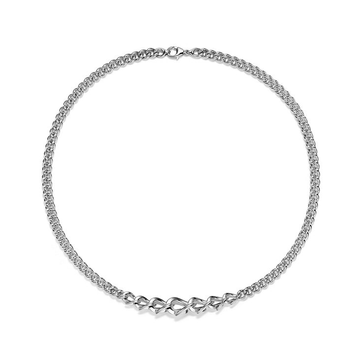 Tiffany Forge:Graduated Link Necklace in High-polished Sterling Silver image number 4