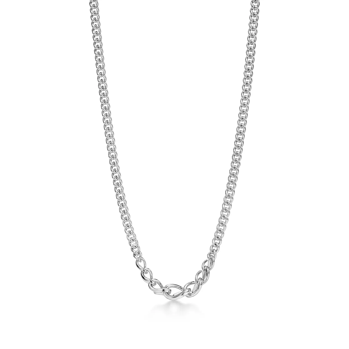 Graduated Link Necklace in High-polished Sterling Silver