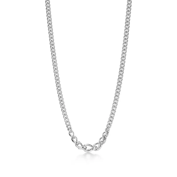 Graduated Link Necklace in High-polished Sterling Silver