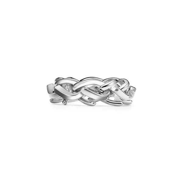 Gliederring in hochglanzpoliertem Sterlingsilber