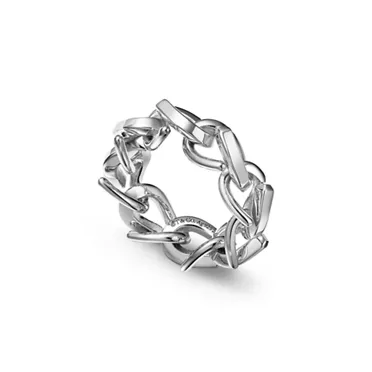 Tiffany Forge:Link Ring in High-polished Sterling Silver, 3