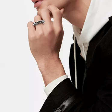 Tiffany Forge:Link Ring in Blackened Sterling Silver, 2