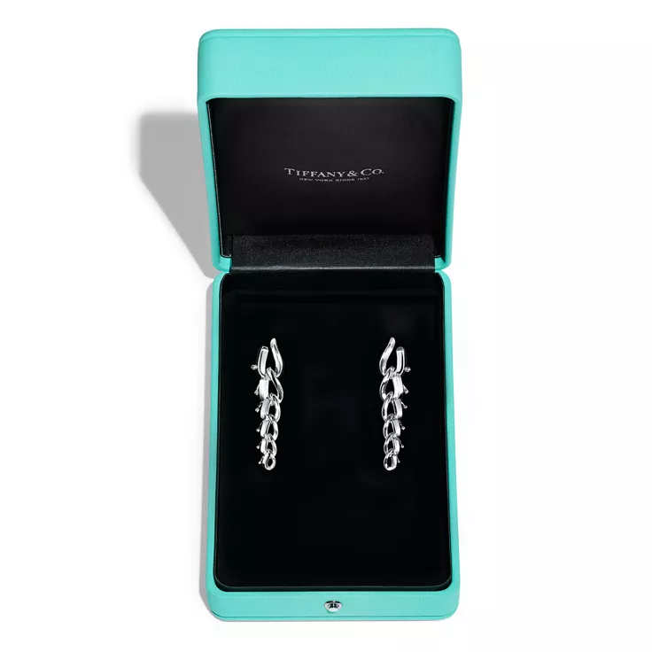 Tiffany Forge:Drop Link Earrings in High-polished Sterling Silver, 4
