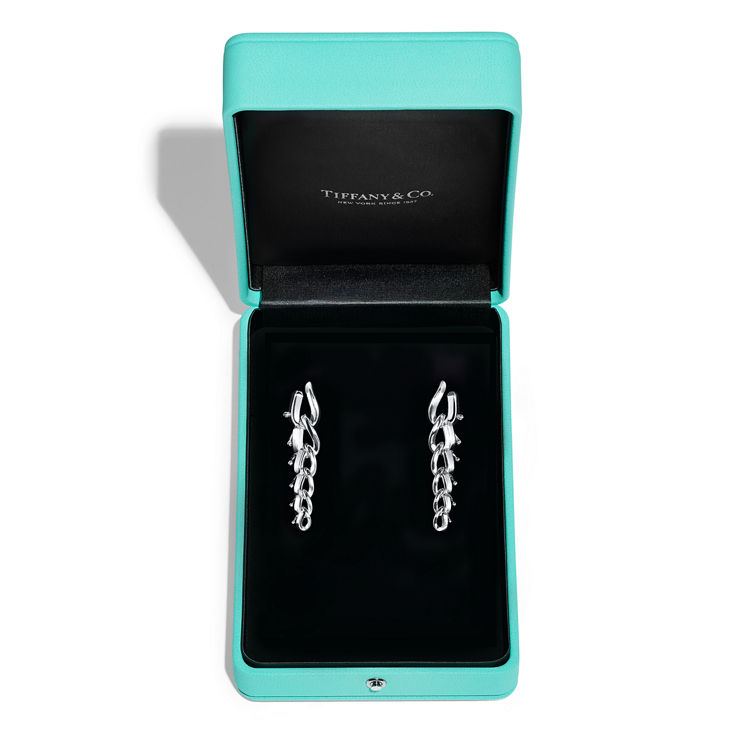 Tiffany Forge:Drop Link Earrings in High-polished Sterling Silver image number 4