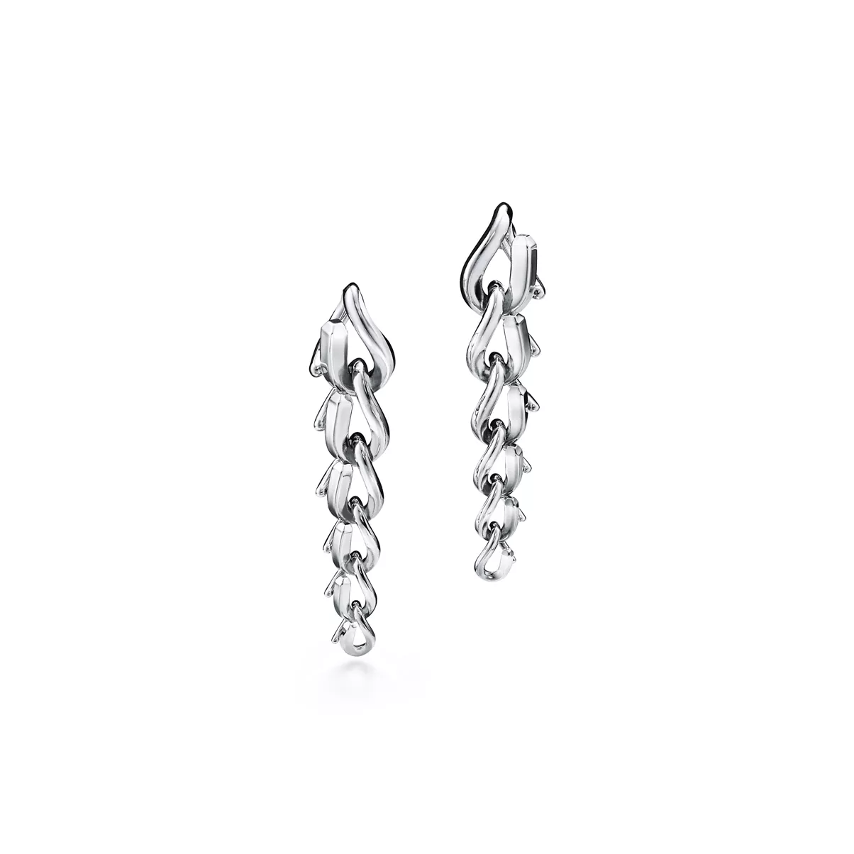 Drop Link Earrings in High-polished Sterling Silver