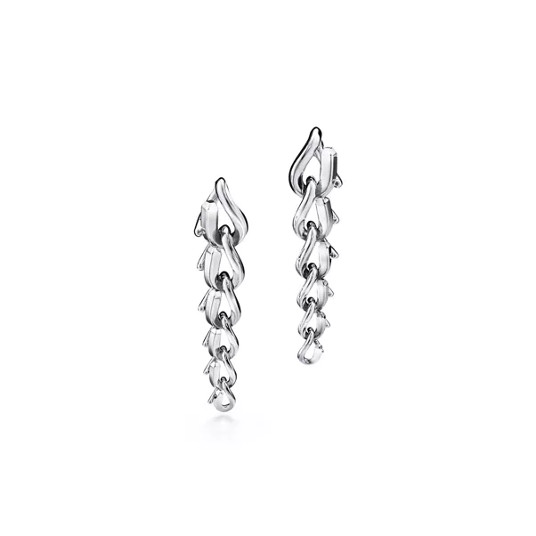 Gliederohrhänger in hochglanzpoliertem Sterlingsilber