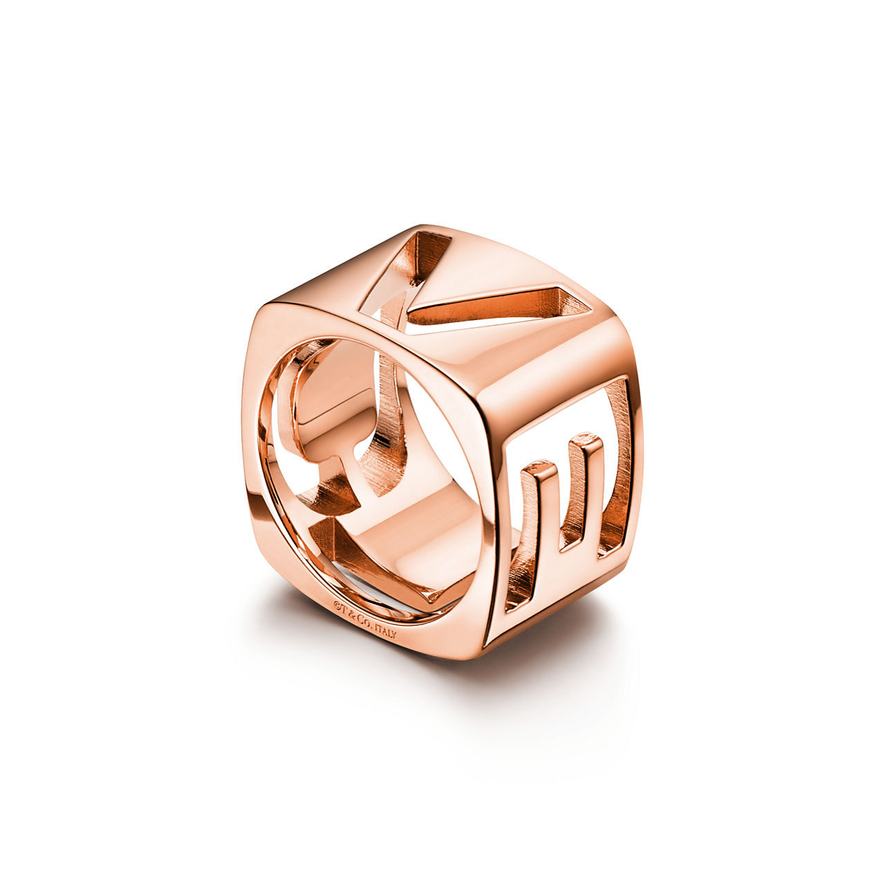 Pasador de pañuelo en metal chapado en oro rosa