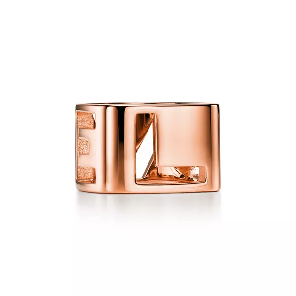 Anneau de foulard en métal plaqué or rose 18 carats