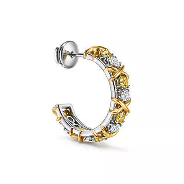 Sixteen Stone by Tiffany:Hoop Earrings with Yellow and White Diamonds, 2