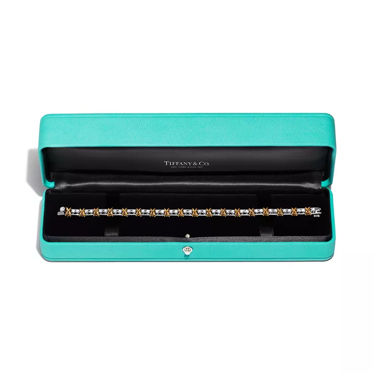 Sixteen Stone by Tiffany:Bracelet in Platinum and Yellow Gold with Diamonds, 4