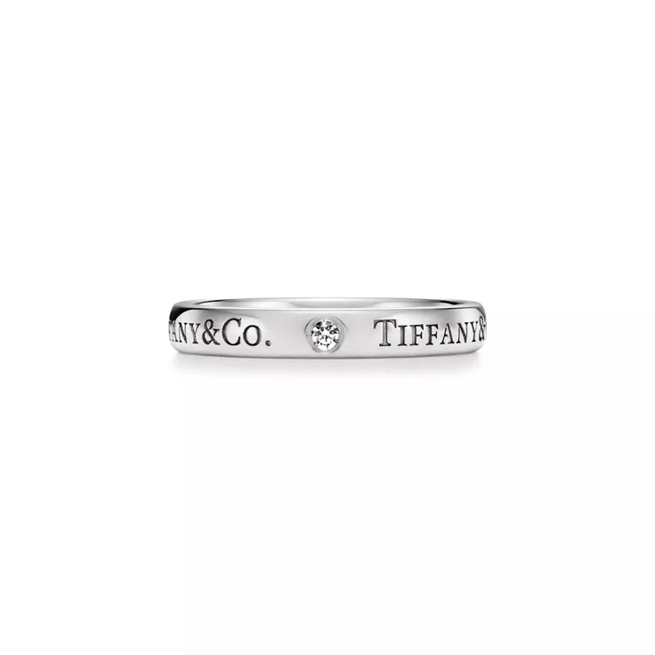 T&CO.®:밴드 링 플래티늄, 다이아몬드 세팅, 4