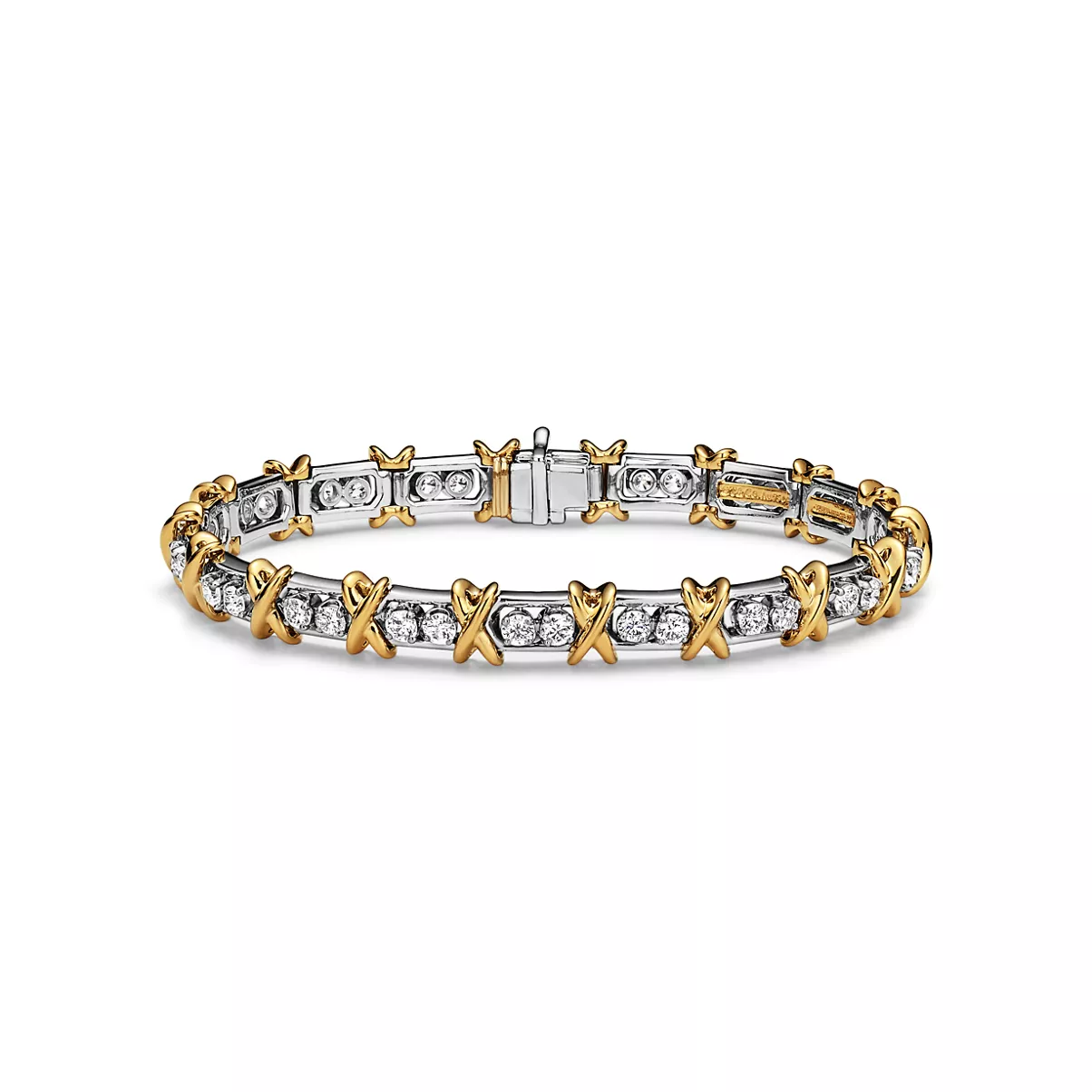 Bracelet in Platinum and Yellow Gold with Diamonds